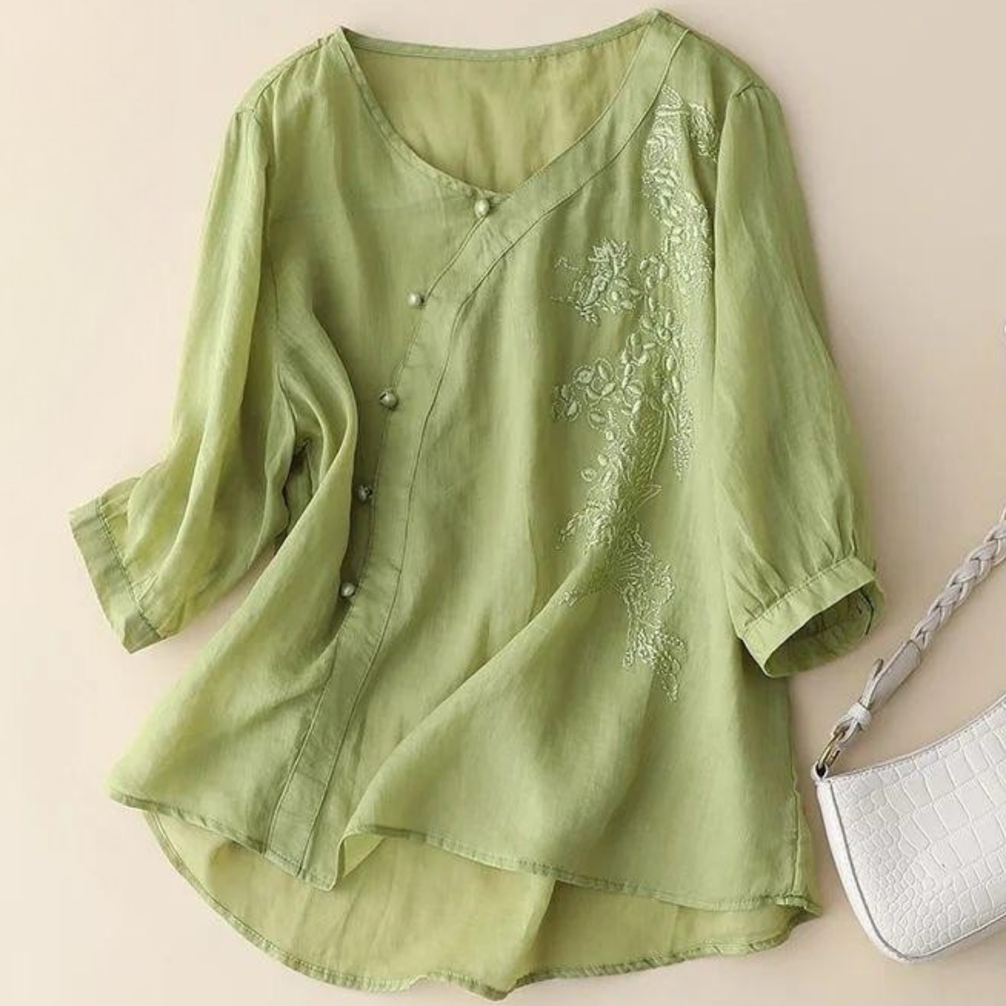 Pure Cotton Embroidered Elegant Top