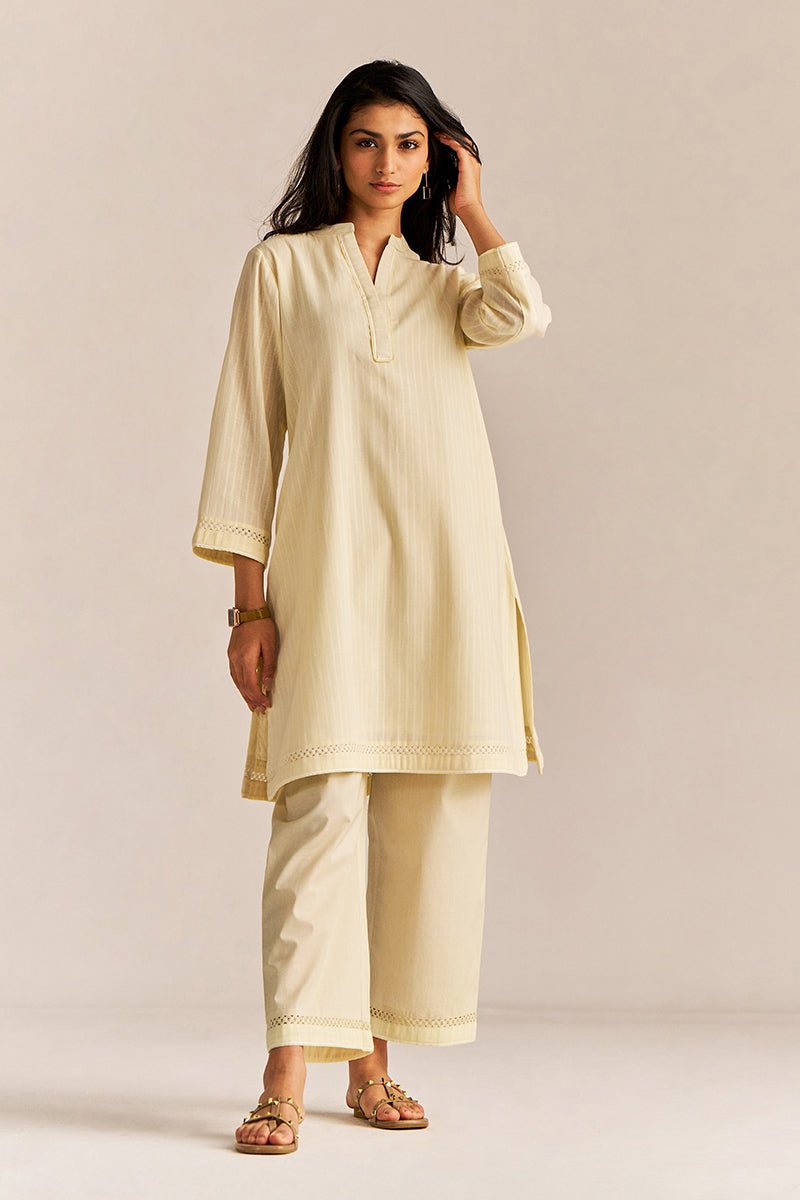 Fresh Lime Yellow Woven Cotton Co-ord Set