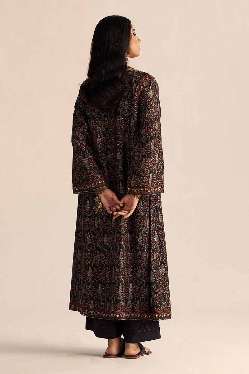 Black Silk Traditional Co-ord Set