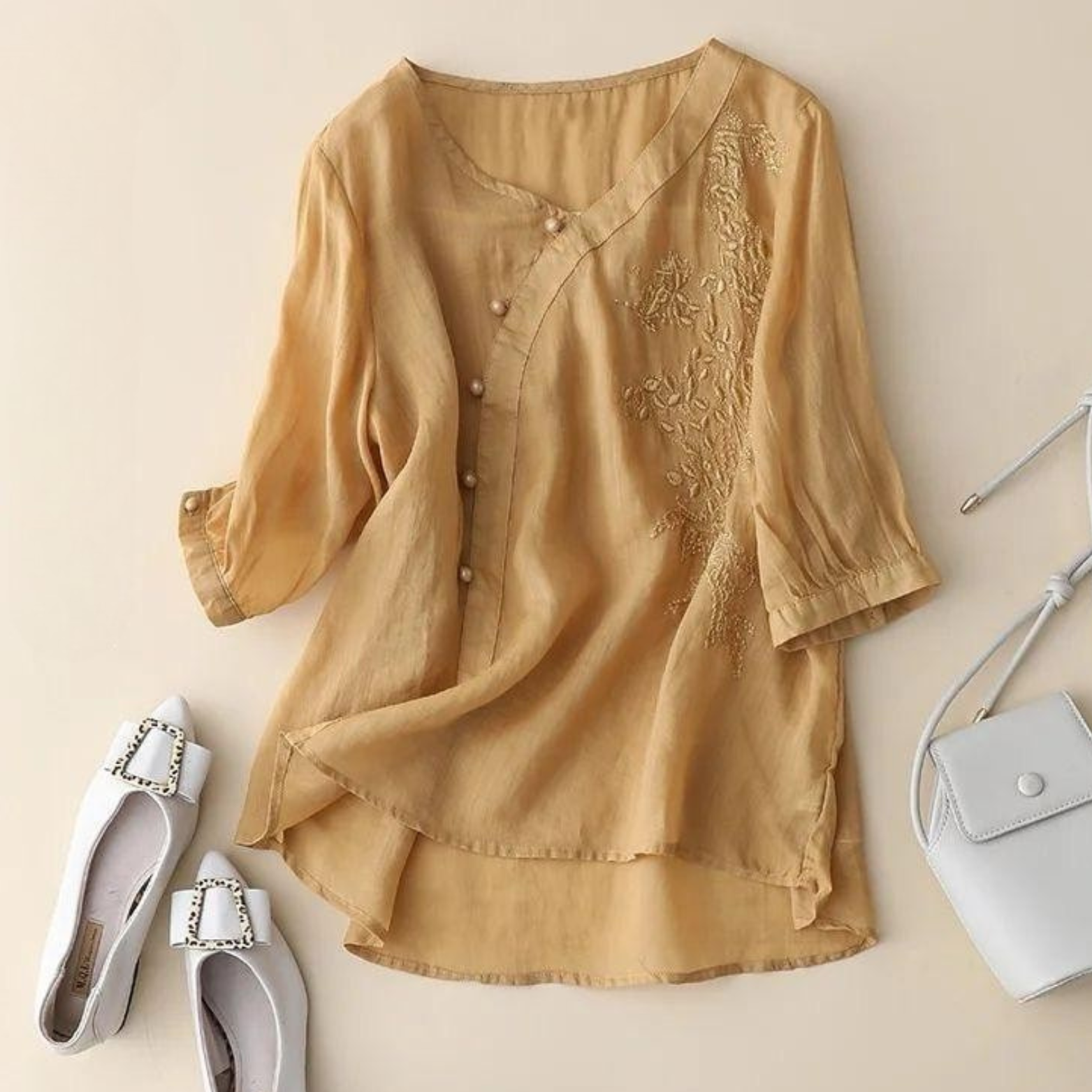 Pure Cotton Embroidered Elegant Top