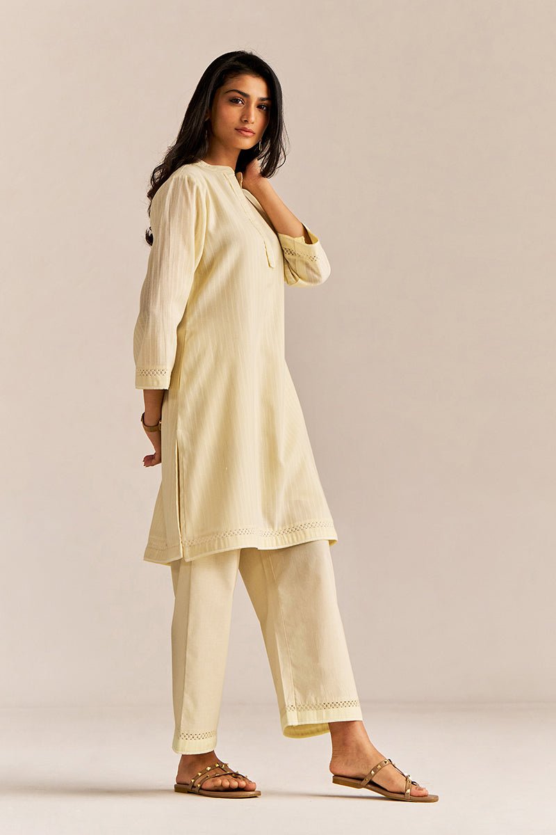 Fresh Lime Yellow Woven Cotton Co-ord Set