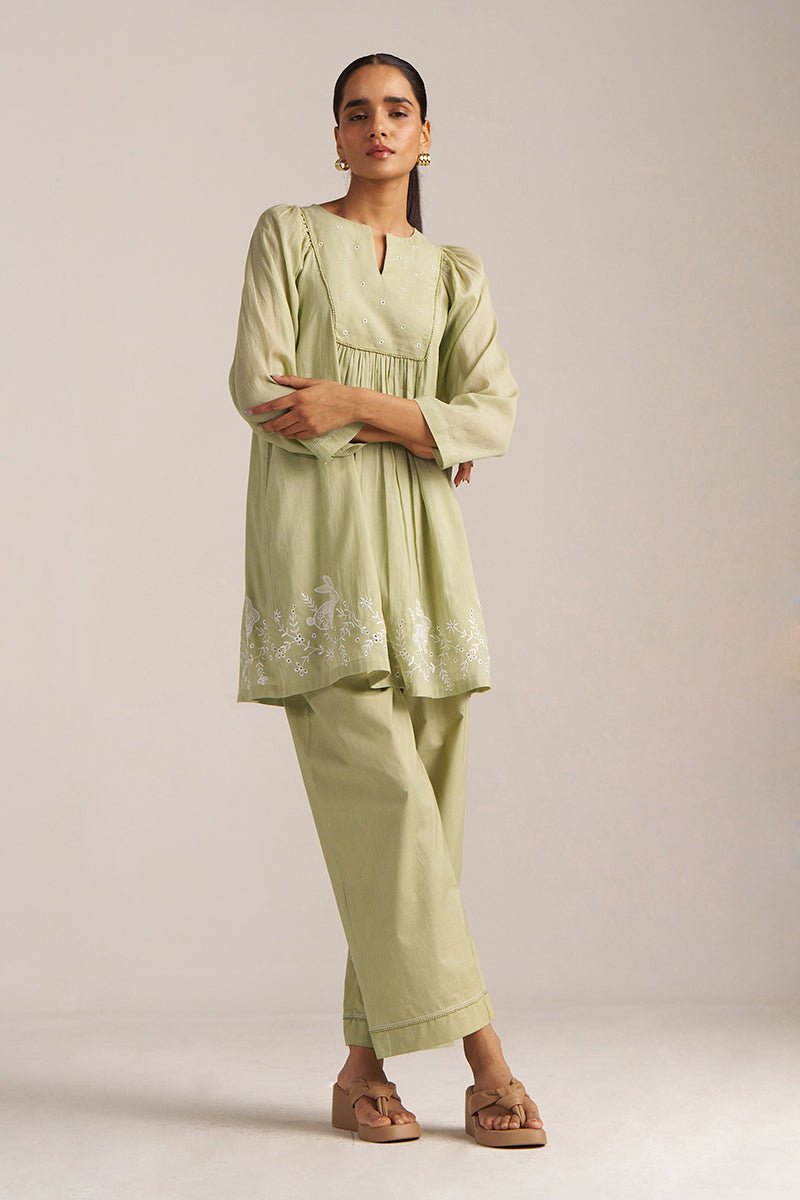 Sage Green Embroidered Co-ord Set