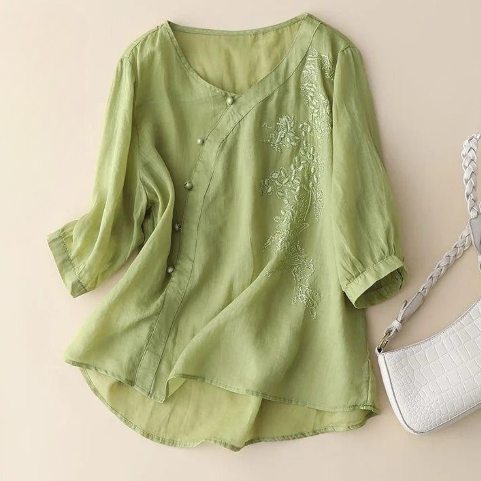 Pure Cotton Embroidered Elegant Top