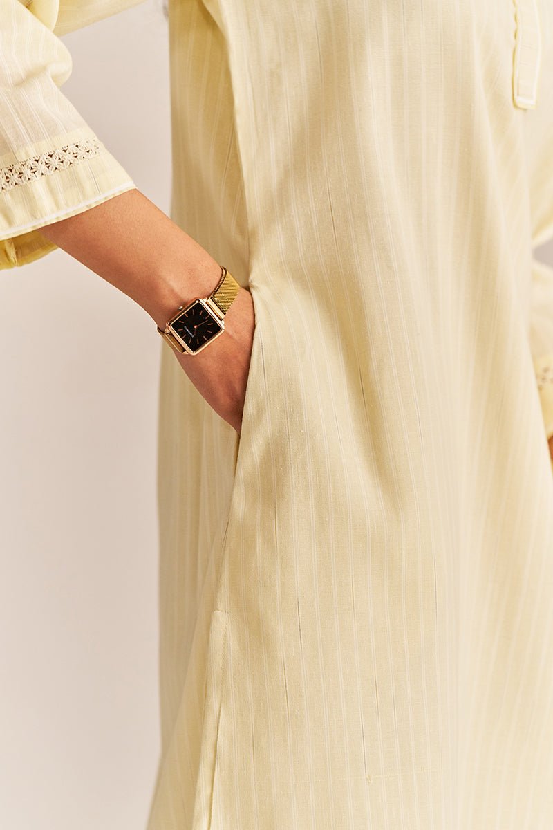 Fresh Lime Yellow Woven Cotton Co-ord Set