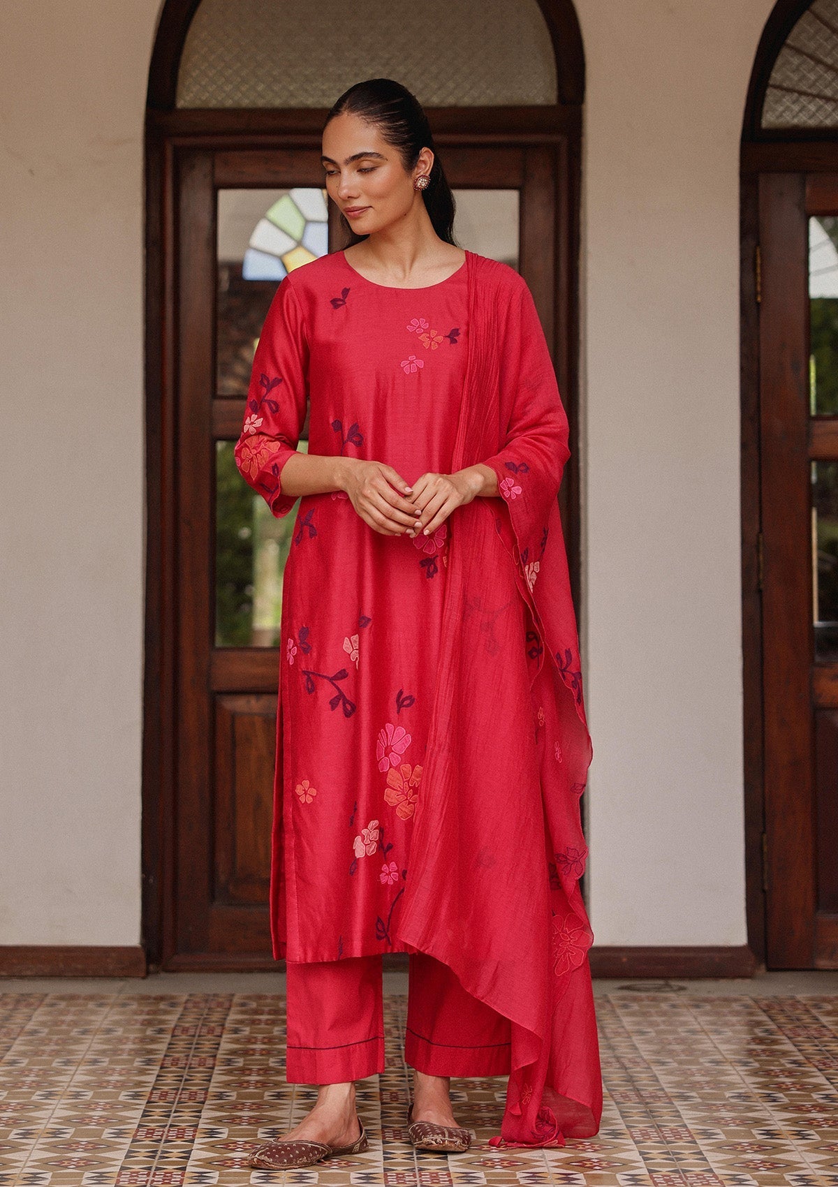 Rosewood Applique Kurta Set