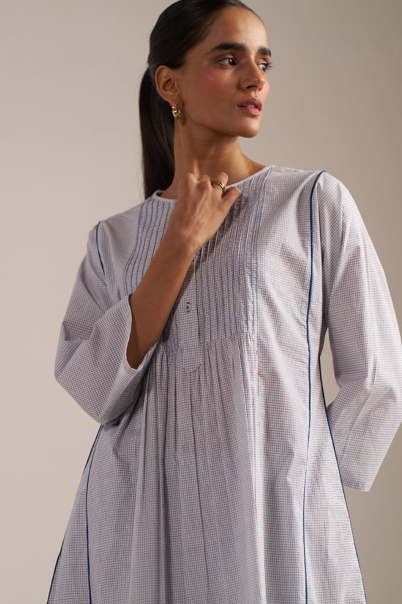 Blue Checkered Printed Co-ord Set