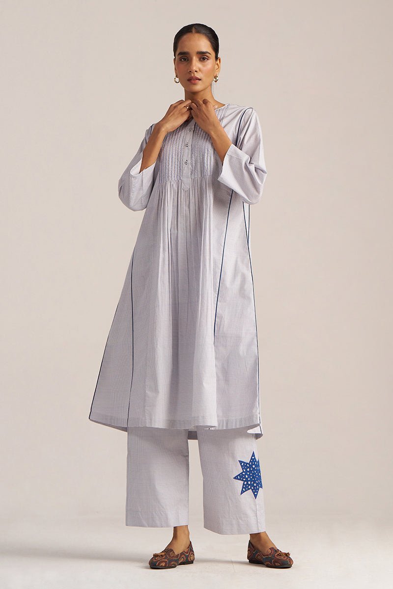 Blue Checkered Printed Co-ord Set