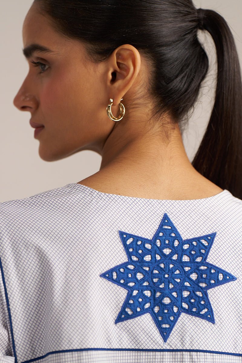 Blue Checkered Printed Co-ord Set