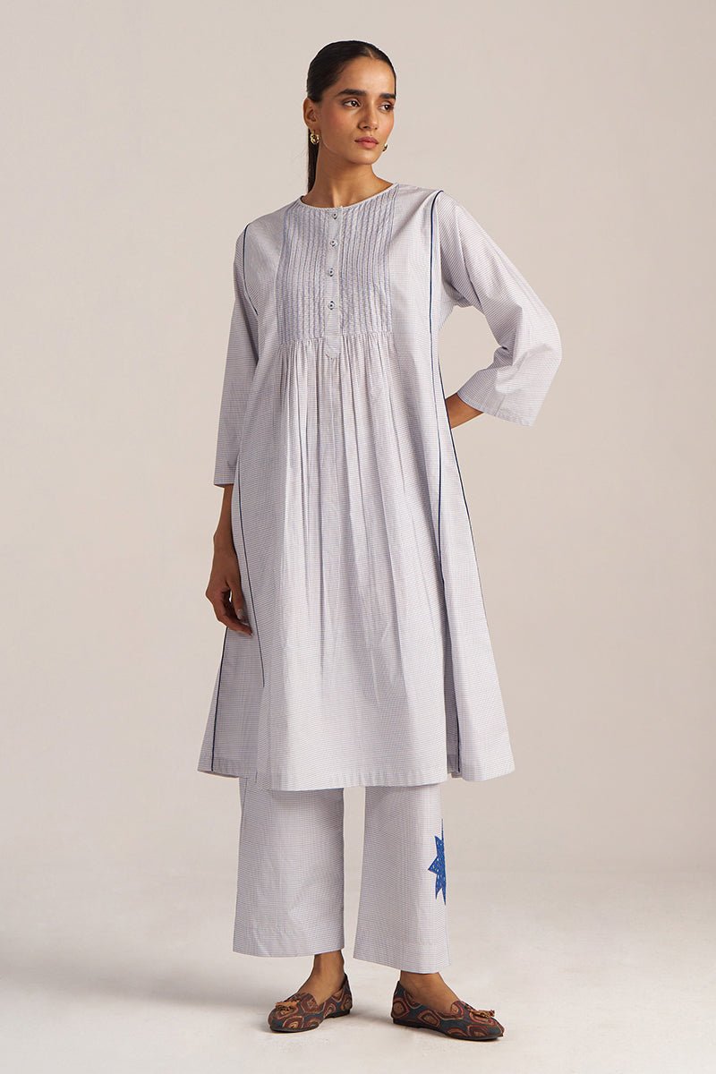 Blue Checkered Printed Co-ord Set