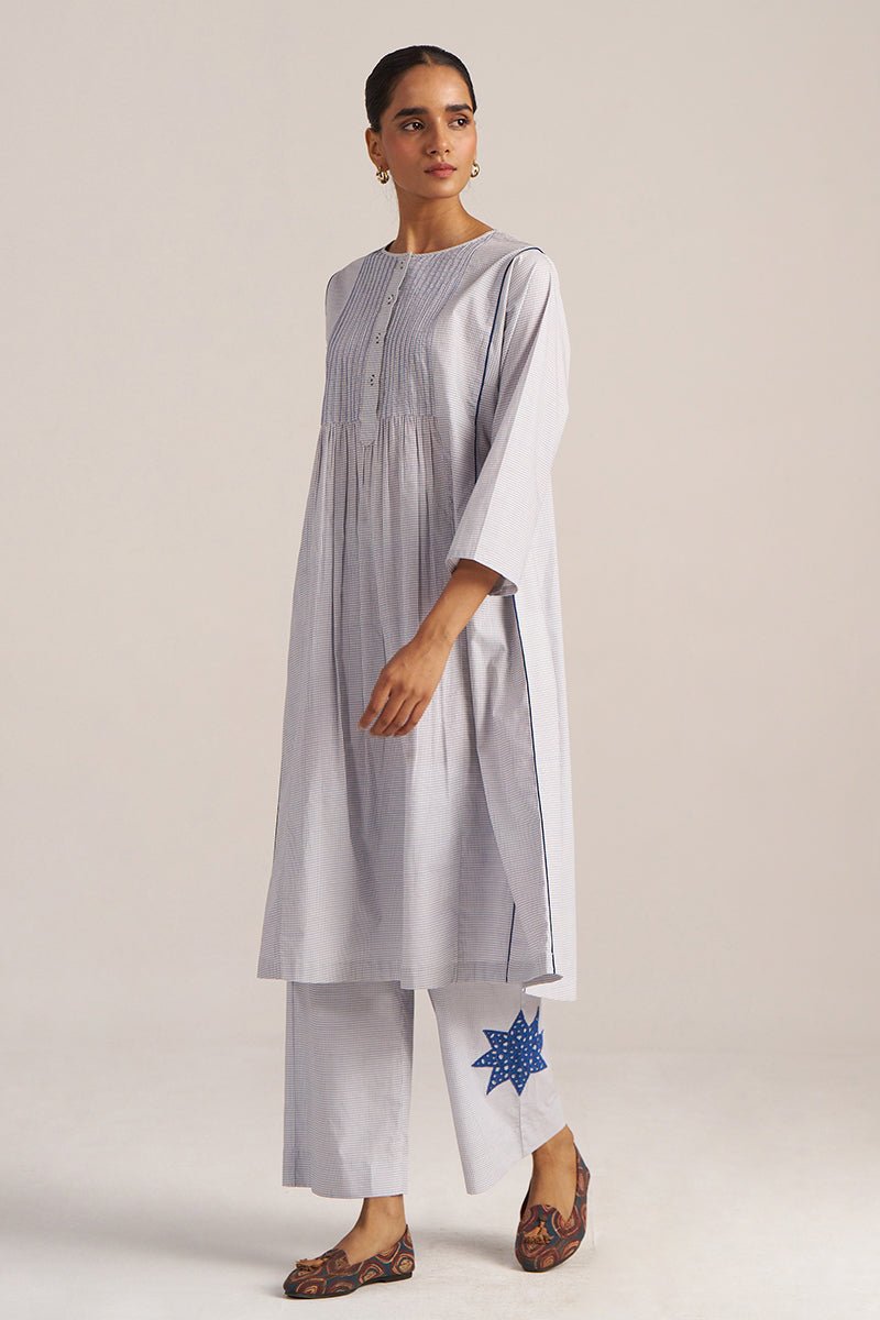 Blue Checkered Printed Co-ord Set