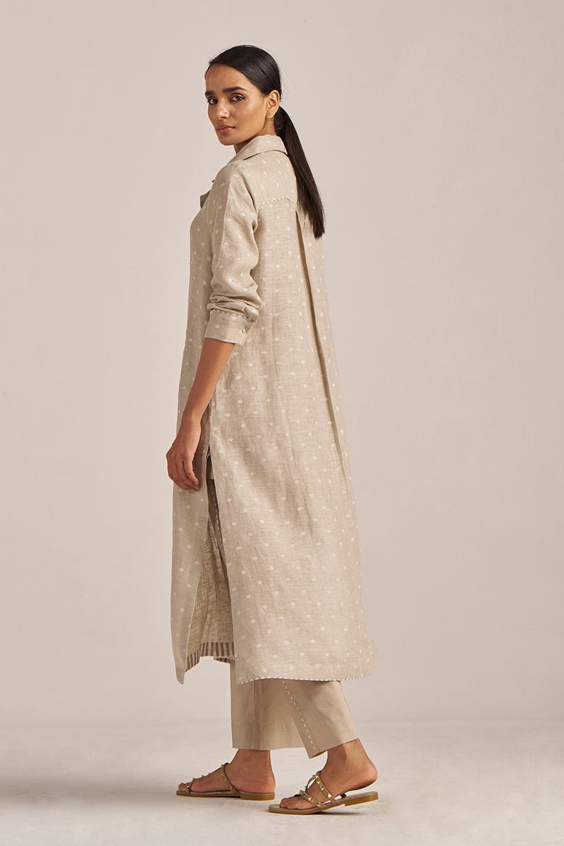 Undyed Natural Linen Hand-Printed Co-ord Set