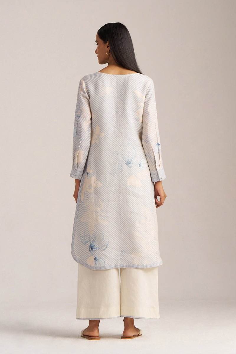 Zen Blue and Pristine Linen Co-ord Set