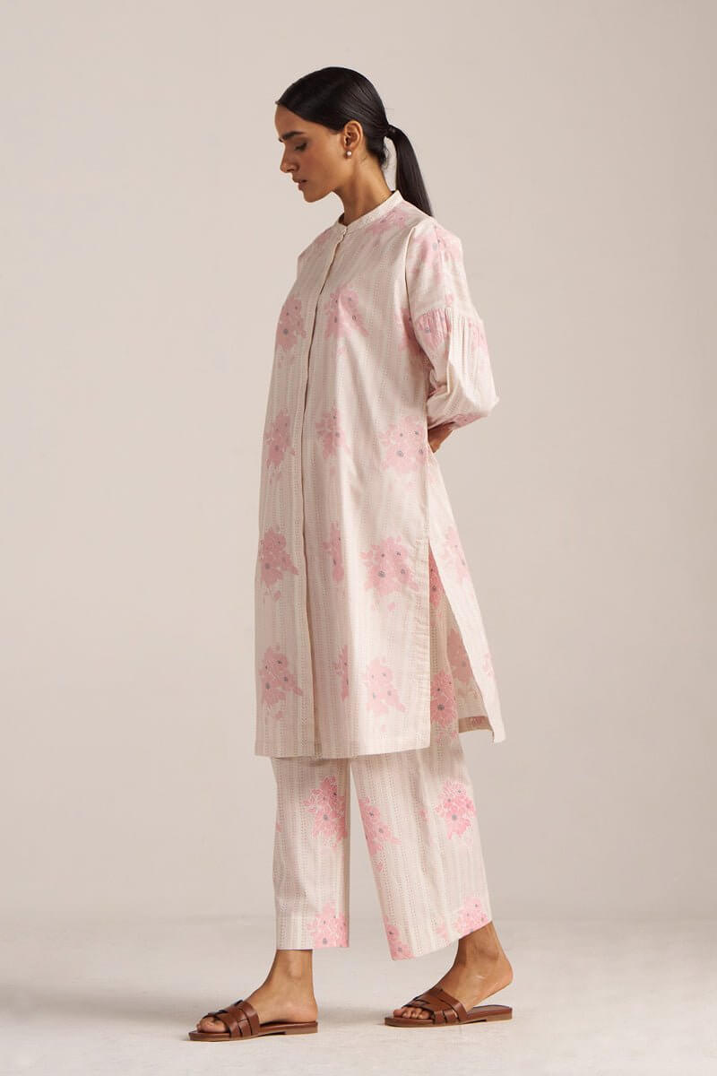 Powder Pink and Ivory Pure Cotton Co-ord Set