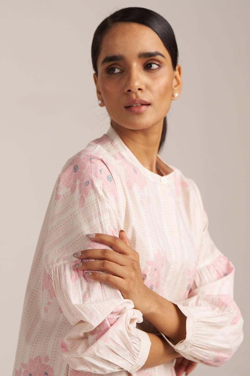 Powder Pink and Ivory Pure Cotton Co-ord Set