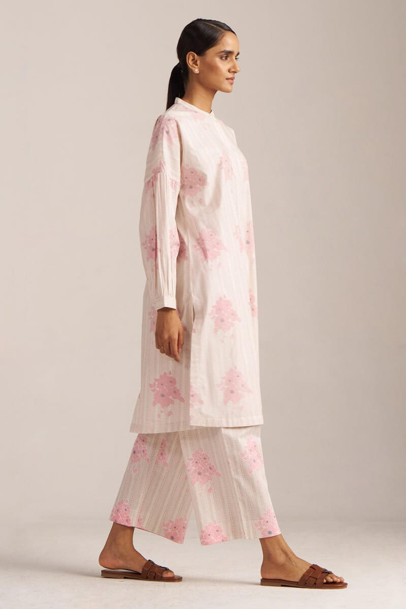 Powder Pink and Ivory Pure Cotton Co-ord Set