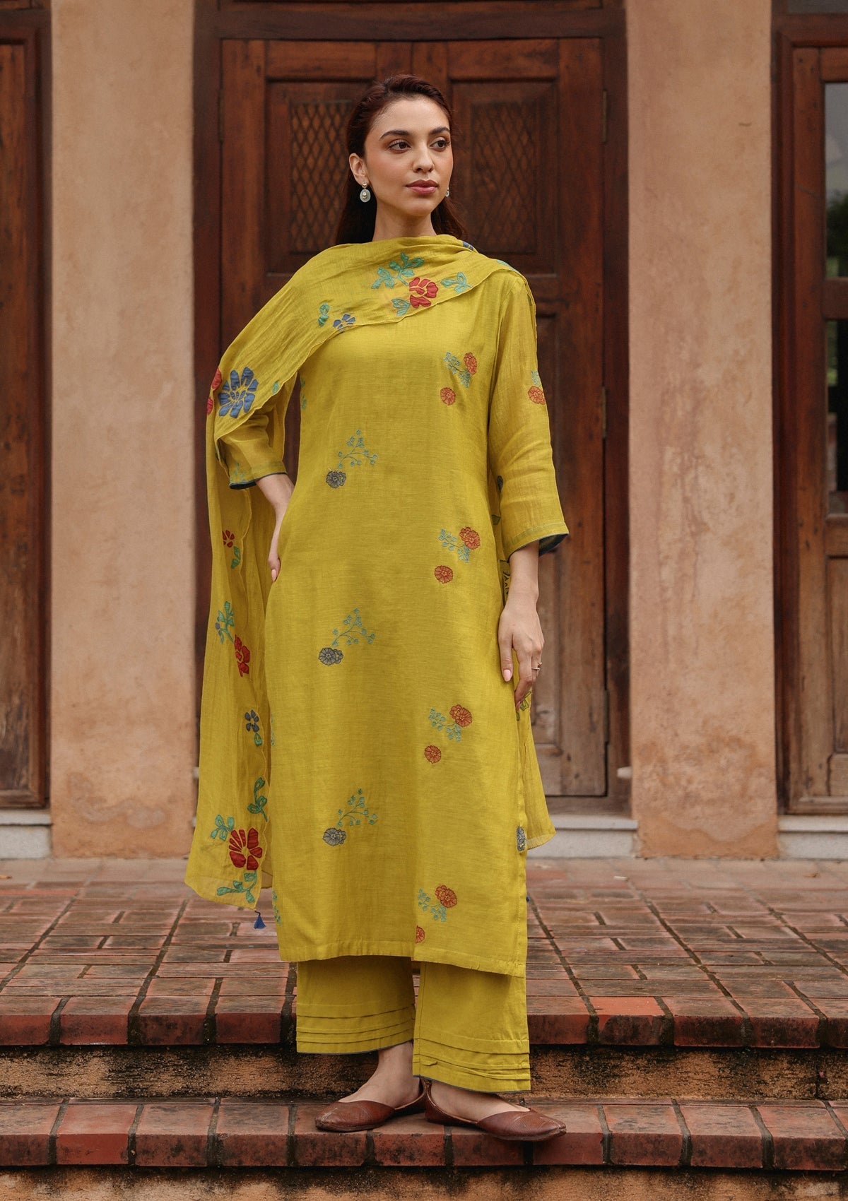 Citrine Bloom Embroidered Kurta Set