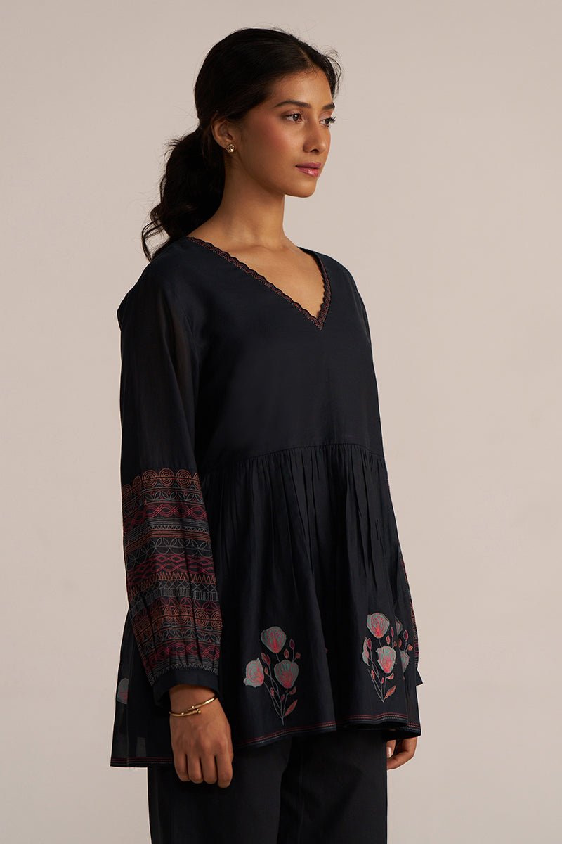 Black Embroidered Co-ord Set