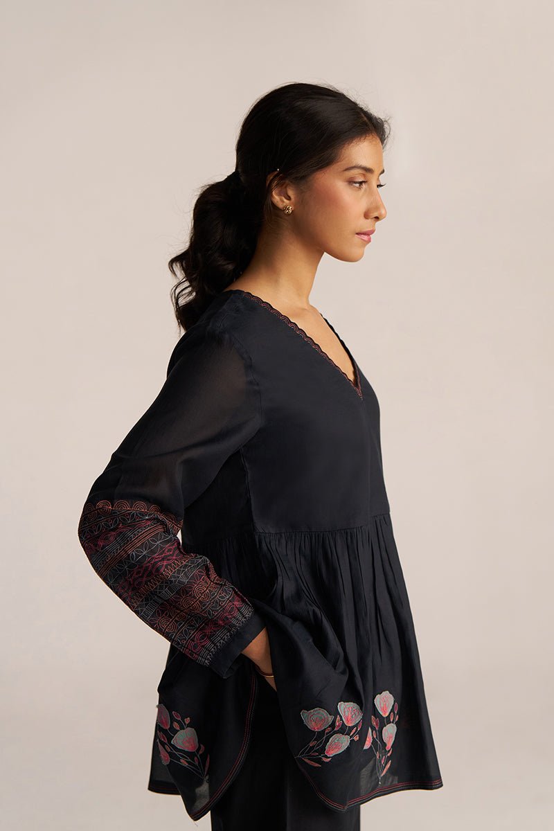 Black Embroidered Co-ord Set