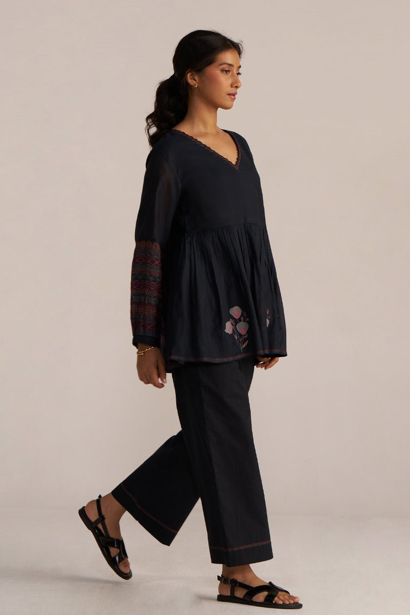 Black Embroidered Co-ord Set